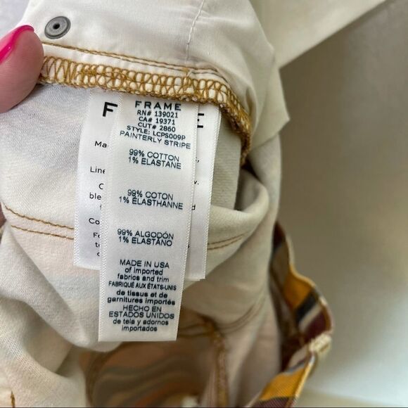 Frame Le Cutoff Denim Shorts Painterly Raw Hem 24 - Picture 5 of 7